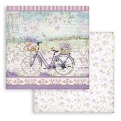 Χαρτί scrapbooking διπλής όψης 30x30cm Stamperia, Provence, Bicycle